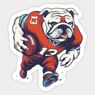 Bulldog Playing American Football Sticker